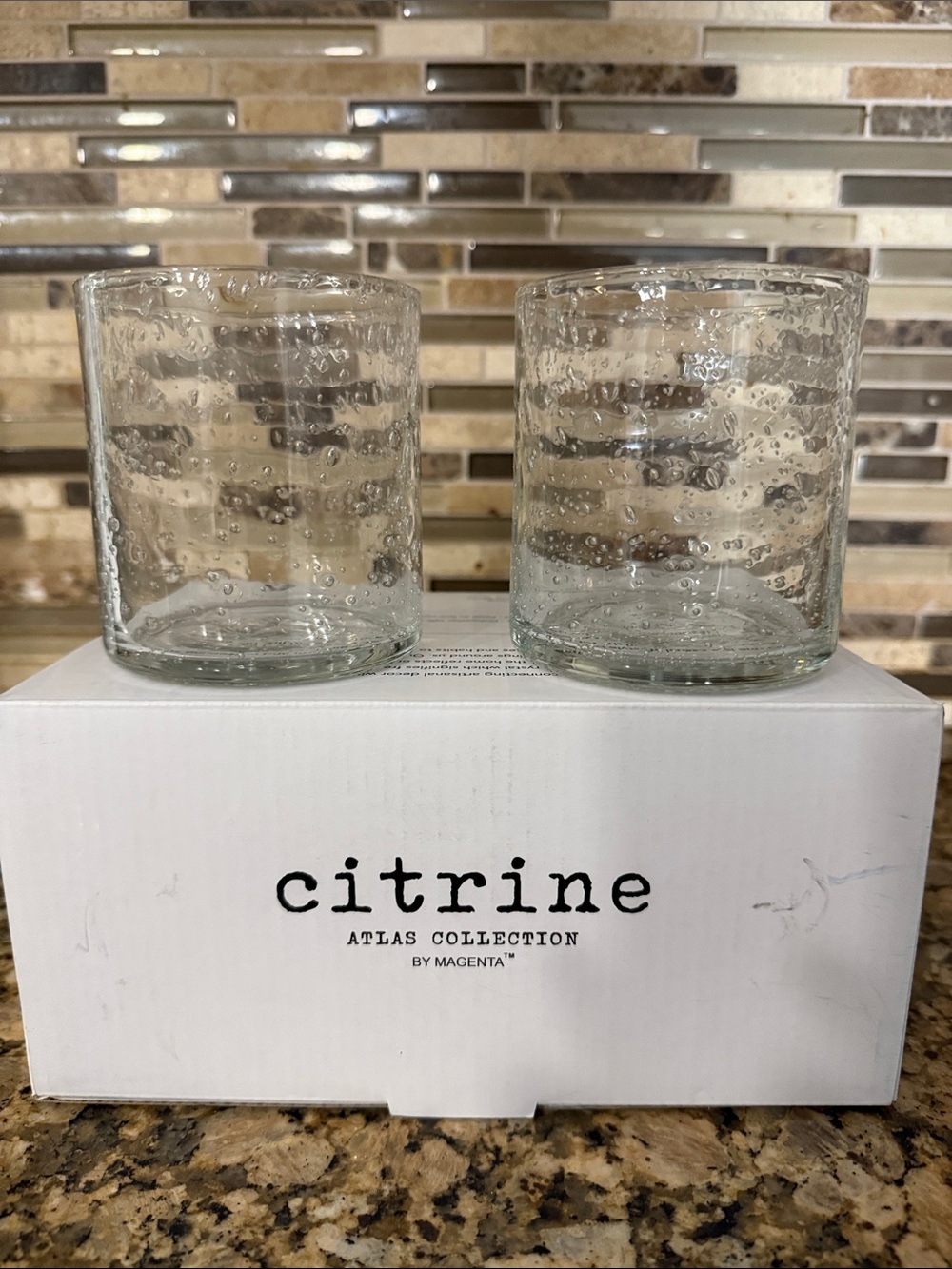 Citrine Cocktail Glasses Box with Brand Name